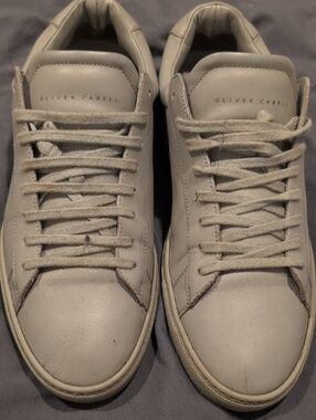 Oliver Cabell Men’s Light Gray Leather Low-Top Sneakers